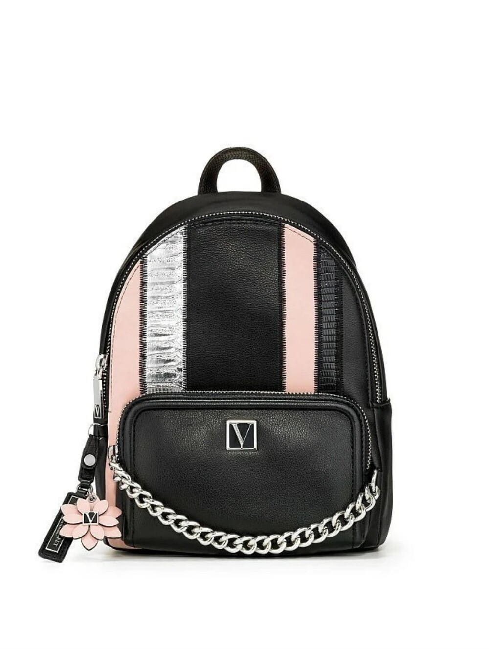 Nwot! Victoria's Secret Exotic Mix Mini Backpack Flower Hangtag Chain Zipper
